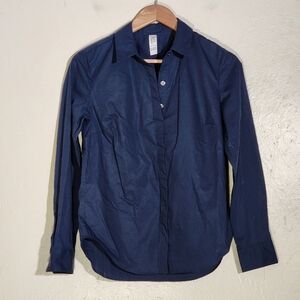 Spanx Navy Blue Long Sleeve Shirt